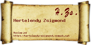 Hertelendy Zsigmond névjegykártya